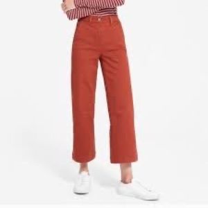 Everlane wide leg crop pant in faded red - size 4